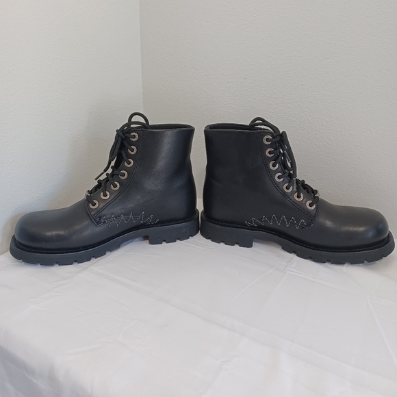 HARLEY DAVIDSON men's  motorcycle boots black leather lace-up Sz7.5 - Picture 6 of 11